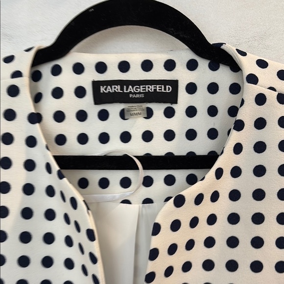 Karl Lagerfeld Black and White polka dot Blazer- medium - Picture 2 of 3